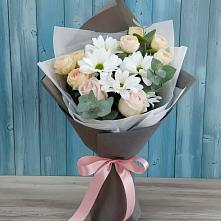 Букет цветов из:  Хризантемы и Розы #REPLACE_PRED# Поселок дома отдыха Огарево