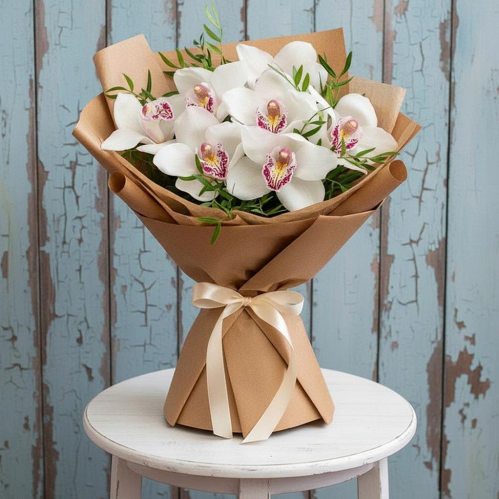 Букет цветов из: Орхидеи и Розы в Поселок дома отдыха Огарево