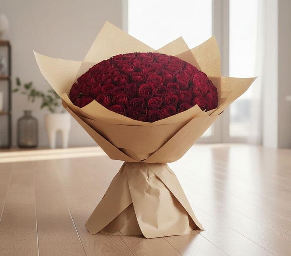 Букет 101 Красная роза в Поселок дома отдыха Огарево