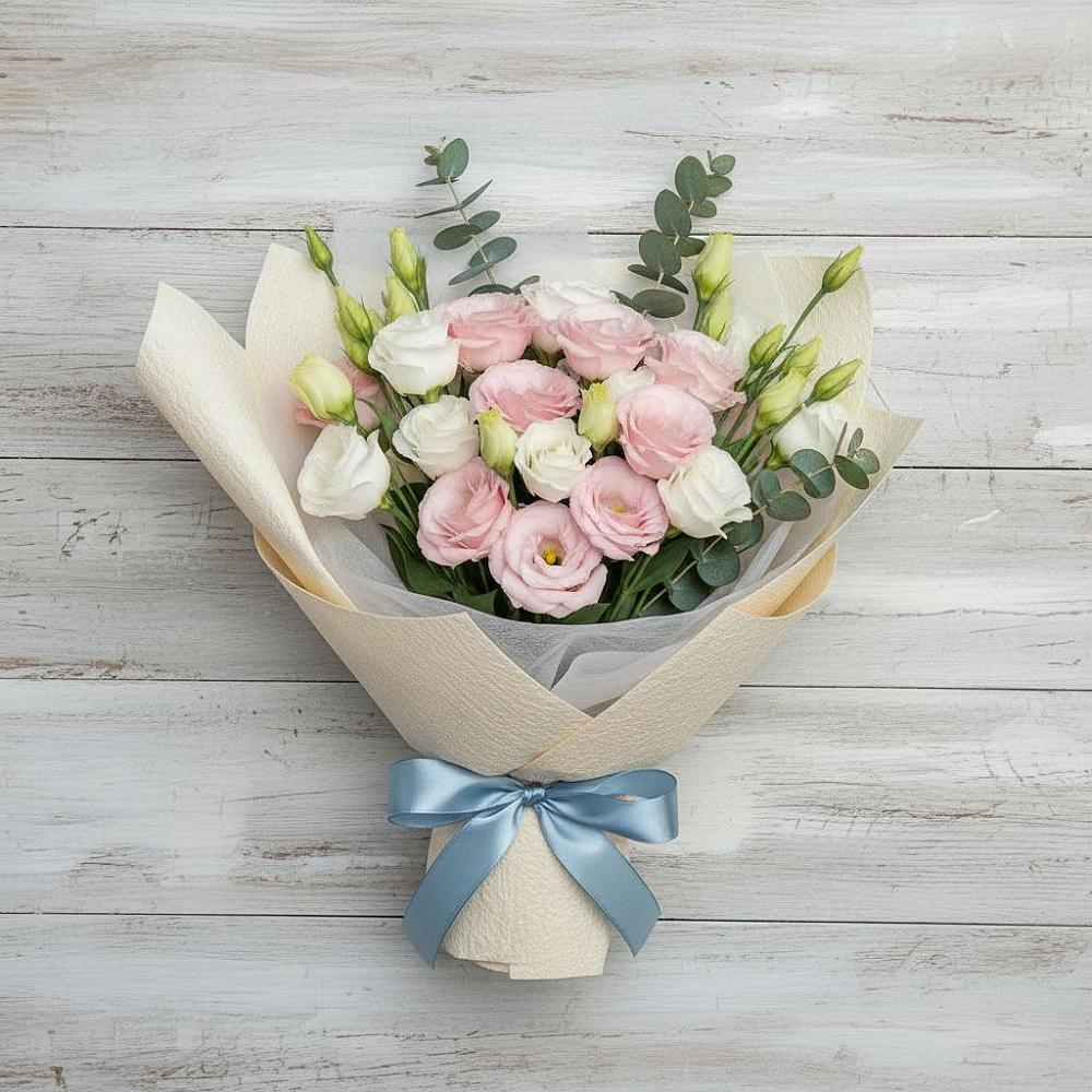 Букет цветов из: Лизиантусы в Поселок дома отдыха Огарево